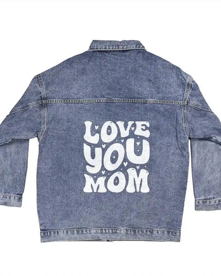 DTG Denim Womens Jacket showing print on back