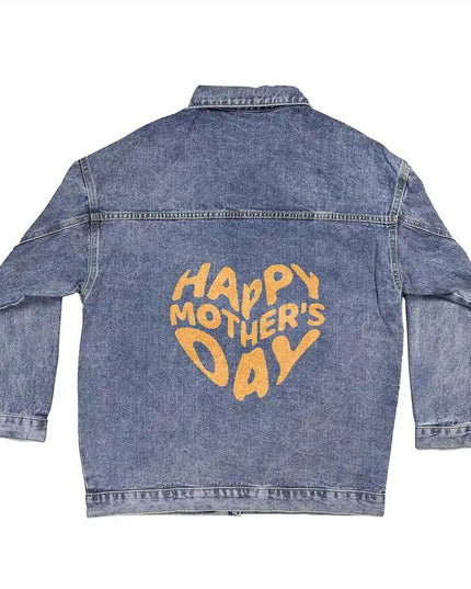 dtg denim womens jacket showing back print