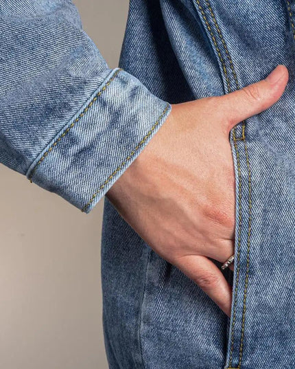 dtg denim jacket showing front pocket