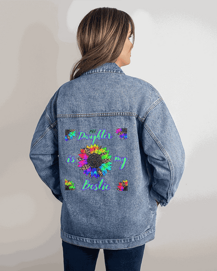 dtg denim jacket showing back print small