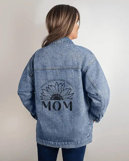 DTG Denim Womens Jacket showing back on model