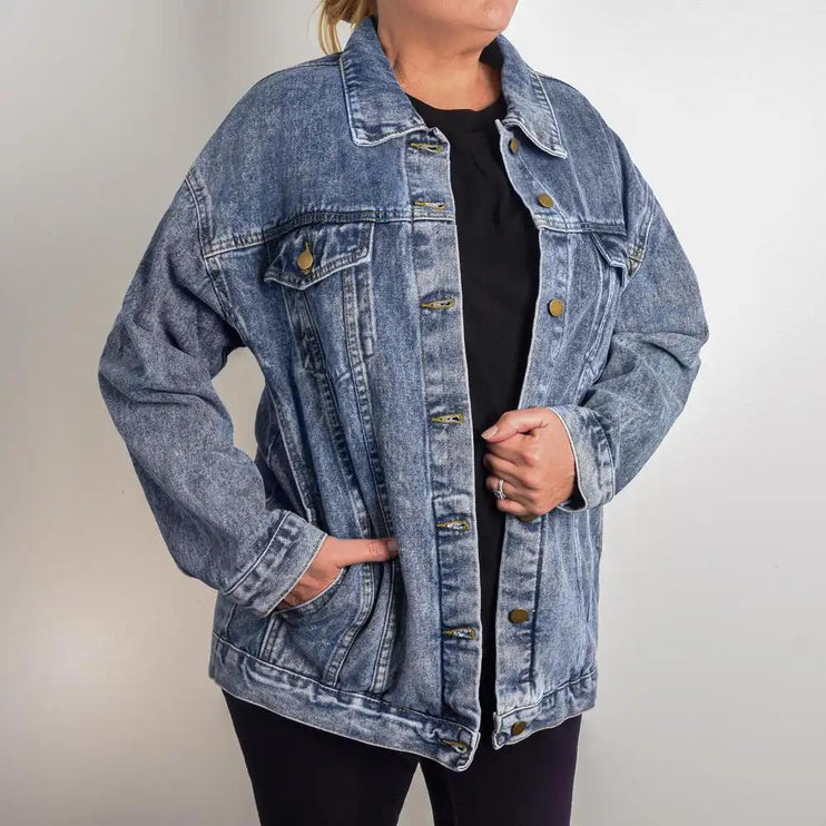 a DTG Denim Womens Jacket showing front and pockets