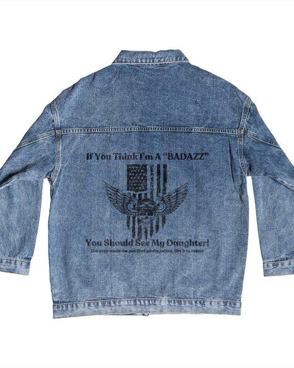 a men's dtg denim jacket back view