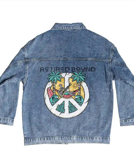DTG Denim Jacket showing back design small 