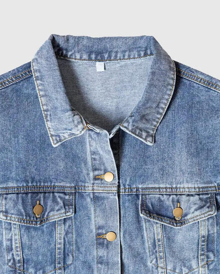 DTG Denim Jacket showing top collar