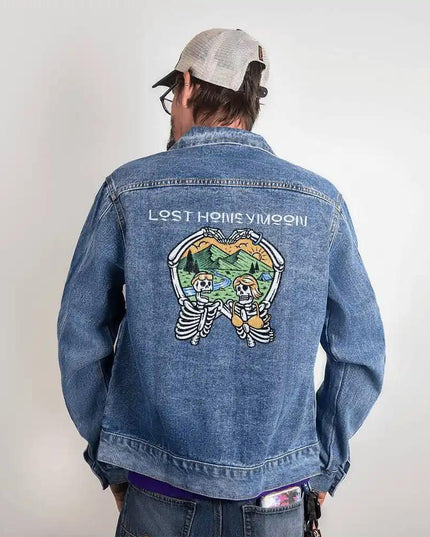 DTG Denim Jacket size small showing back