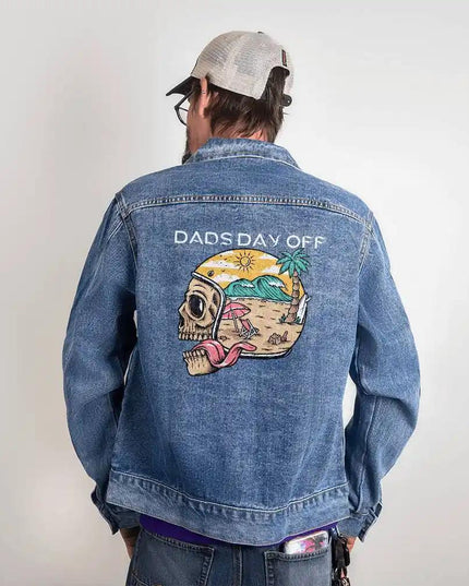 DTG Denim Jacket size small showing back design