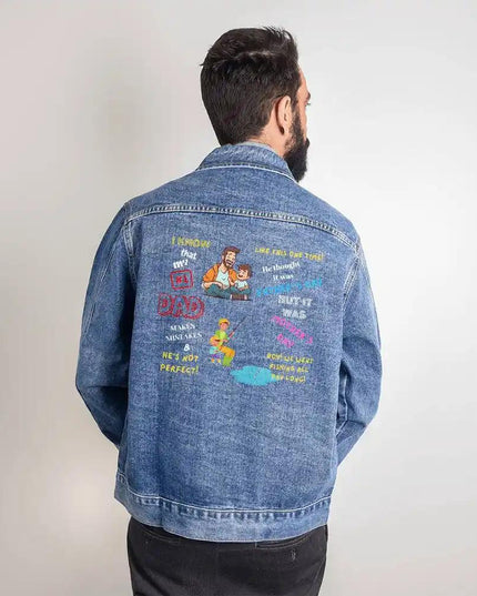 DTG Denim Jacket showing medium back design.