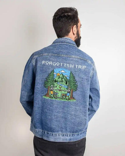 DTG Denim Jacket size small showing back