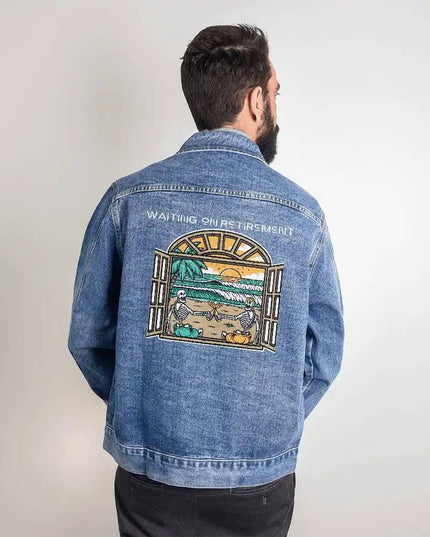 DTG Denim Jacket showing medium back.