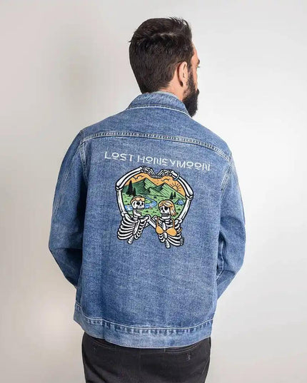 DTG Denim Jacket size medium showing back