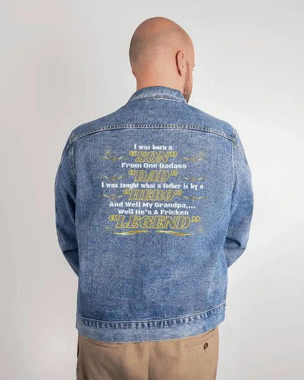 DTG Denim Jacket showing back of XL
