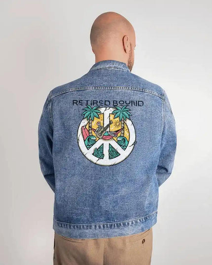 DTG Denim Jacket showing large size back design