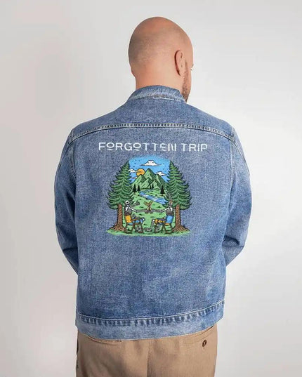 DTG Denim Jacket size large showing back