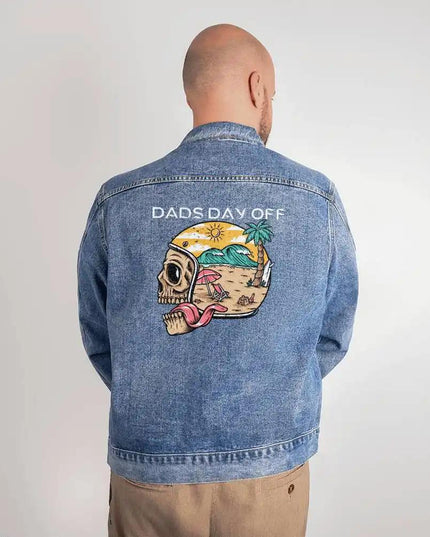 DTG Denim Jacket size large showing back