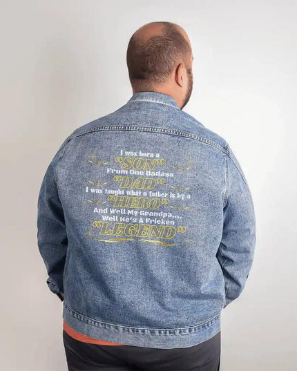 DTG Denim Jacket showing back of XXL
