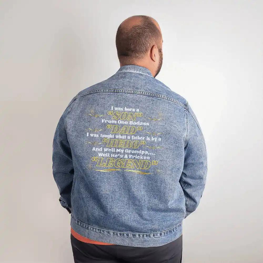 DTG Denim Jacket showing back of XXL