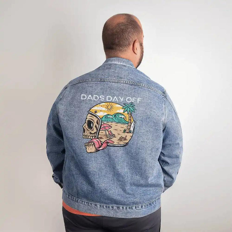 DTG Denim Jacket size XL showing back design 