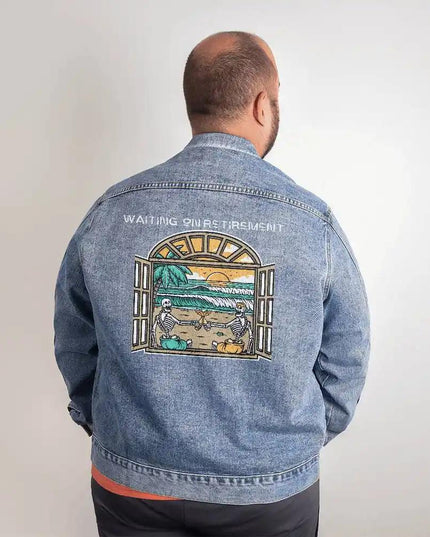 DTG Denim Jacket showing XL Back design.