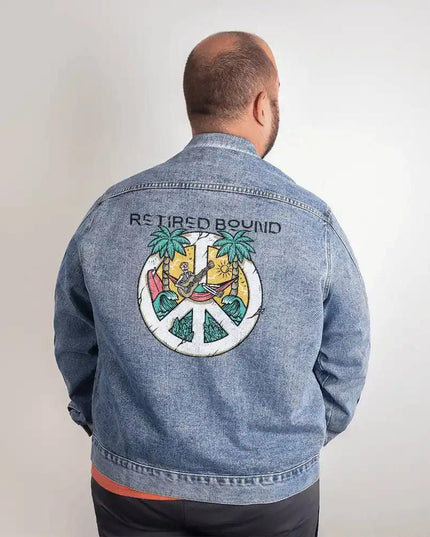 DTG Denim Jacket showing XL size back design