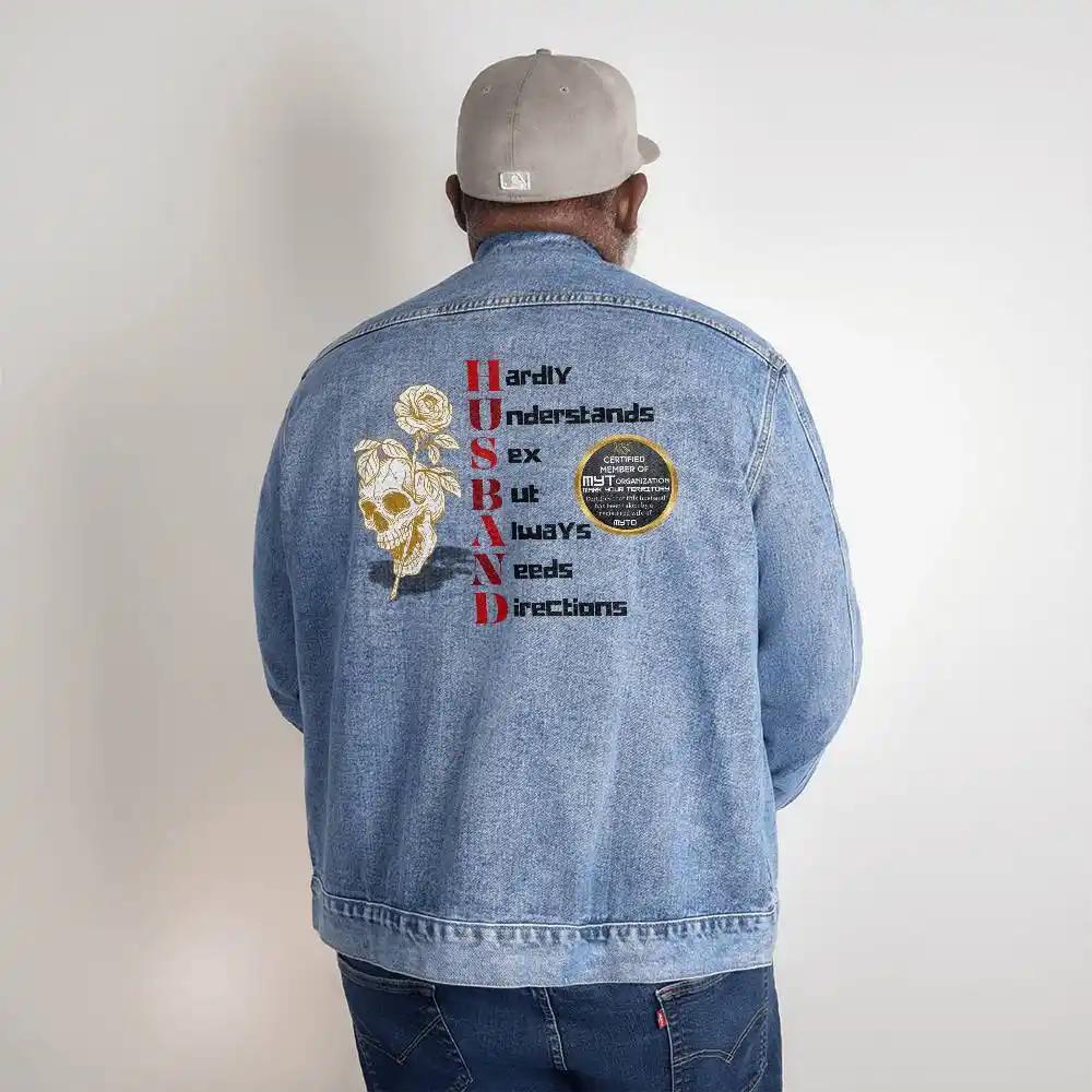 2xl men's DTG denim jacket showing back