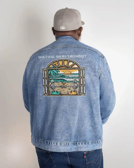 DTG Denim Jacket showing 2XL Back design.