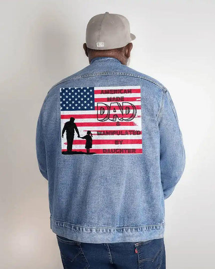 Mens DTG Denim Jacket showing print on back of 2XL.