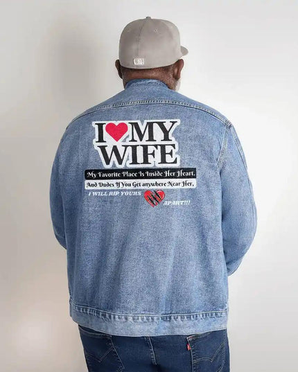 men's dtg denim jacket showing back design 2xl