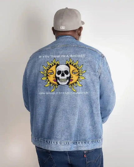 DTG Denim Jacket showing design on back of 2XL.