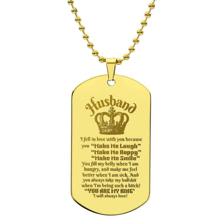 gold engraved dog tag 