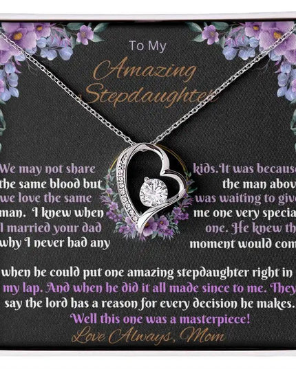 white gold forever love necklace in a two-tone box