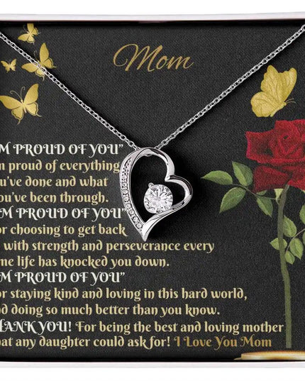 white gold forever love necklace in two-tone box