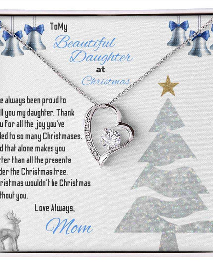 white gold forever love necklace in soft box 