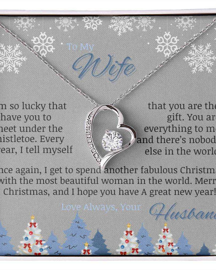 white gold forever love necklace in soft box