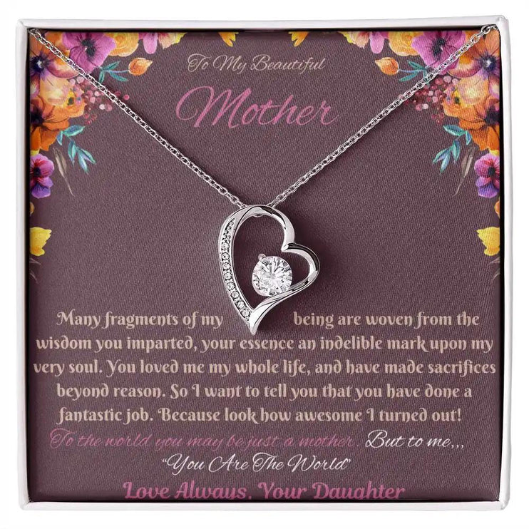 white gold forever love necklace in soft box