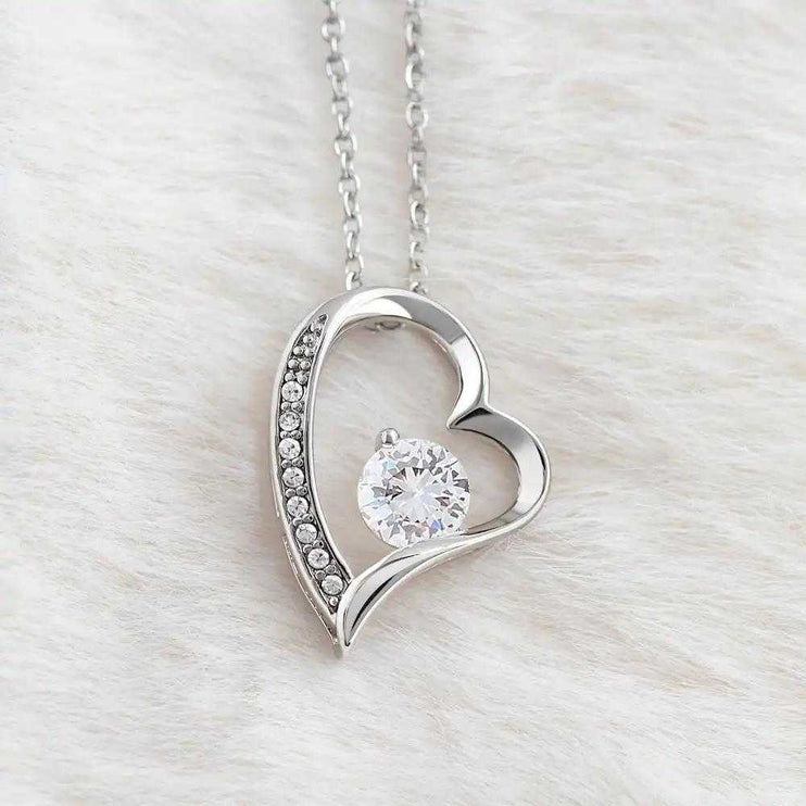 forever love necklace in a soft box