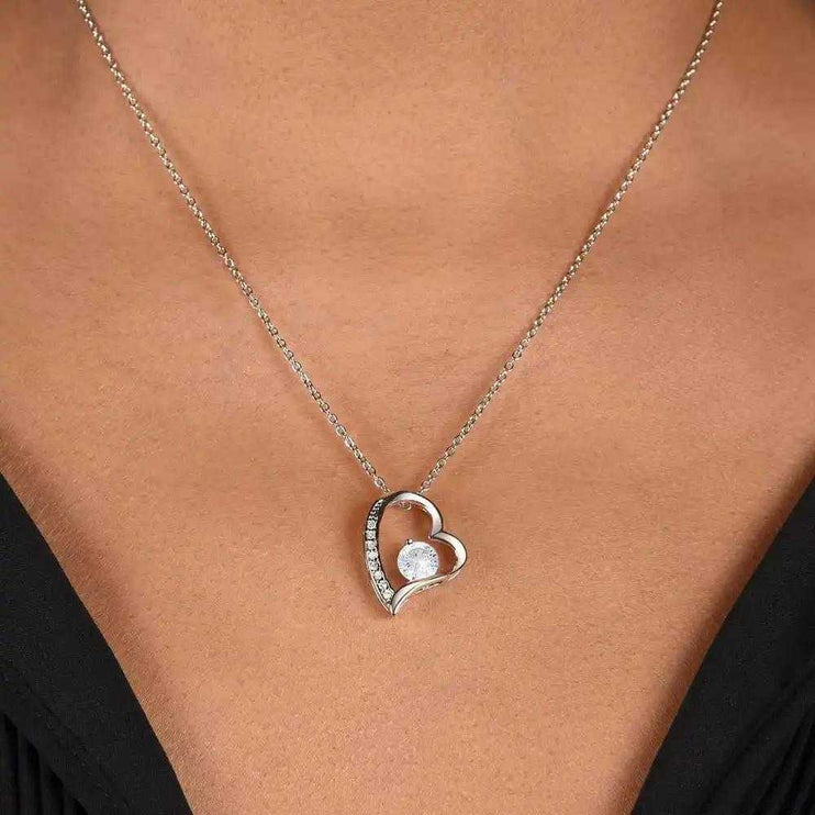 forever love necklace in a soft box