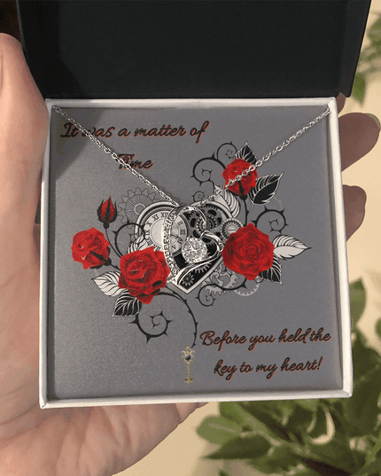 forever love necklace in a soft box