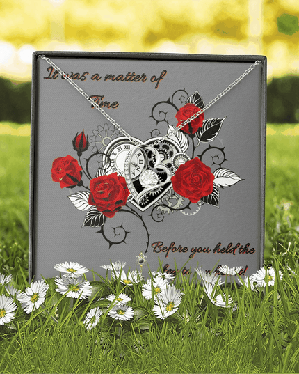 forever love necklace in a soft box