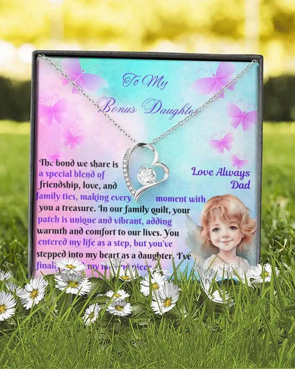 white gold forever love necklace in two-tone box