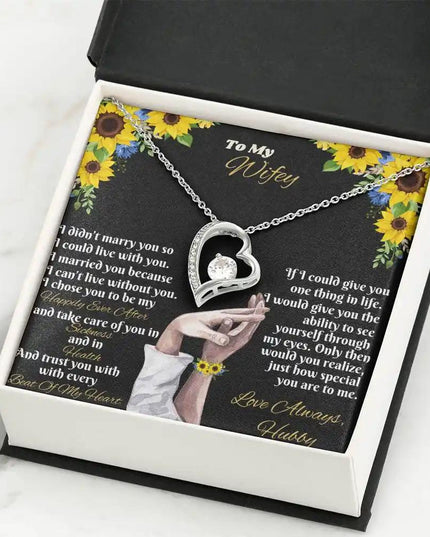 white gold forever love necklace in two-tone box