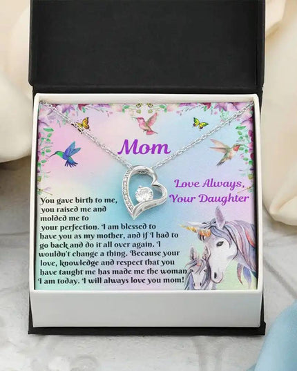 white gold forever love necklace