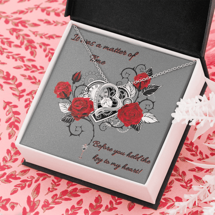 forever love necklace in a soft box