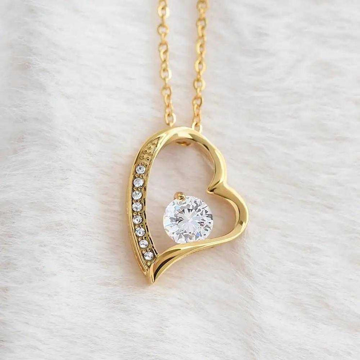 forever love necklace in a soft box