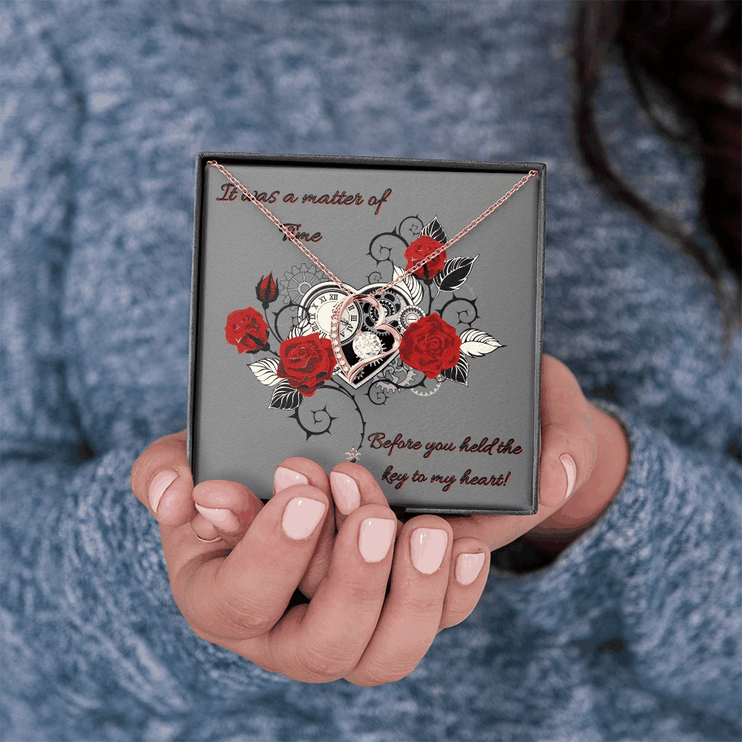 forever love necklace in a soft box