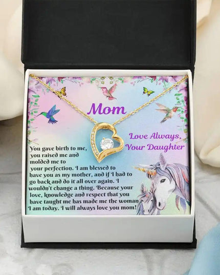 yellow gold forever love necklace