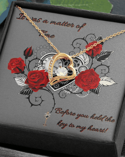 forever love necklace in a soft box
