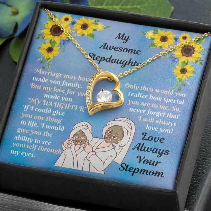 Forever Love Necklace yellow gold two-tone box