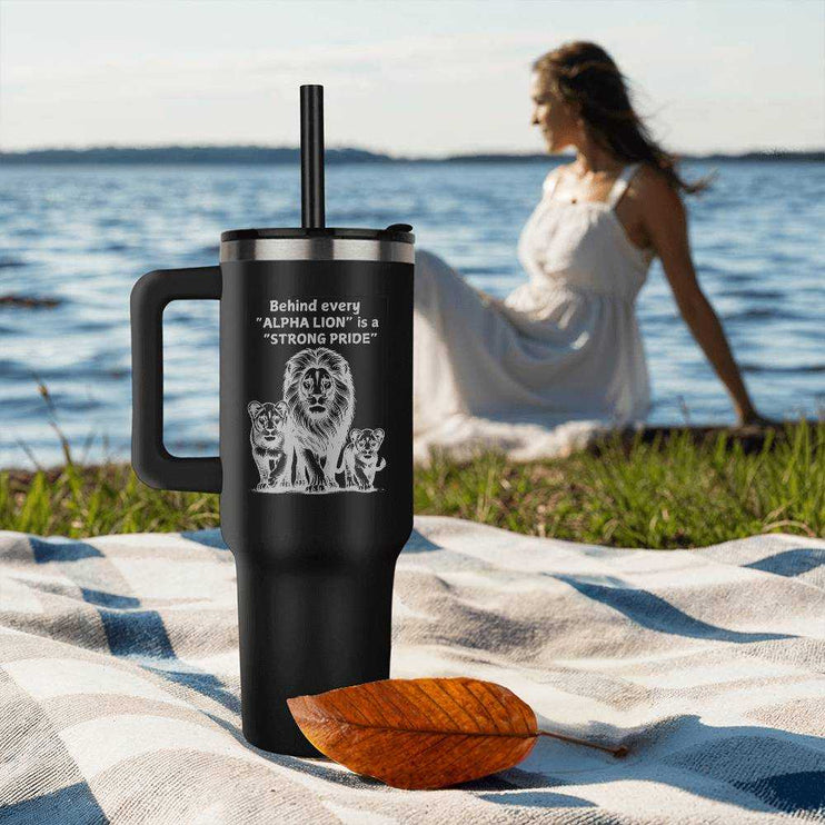 black tumbler 40oz pinnacle on the beach