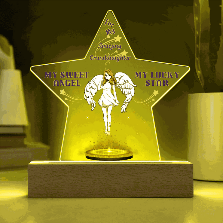 12v acrylic star plaque with yellow light on